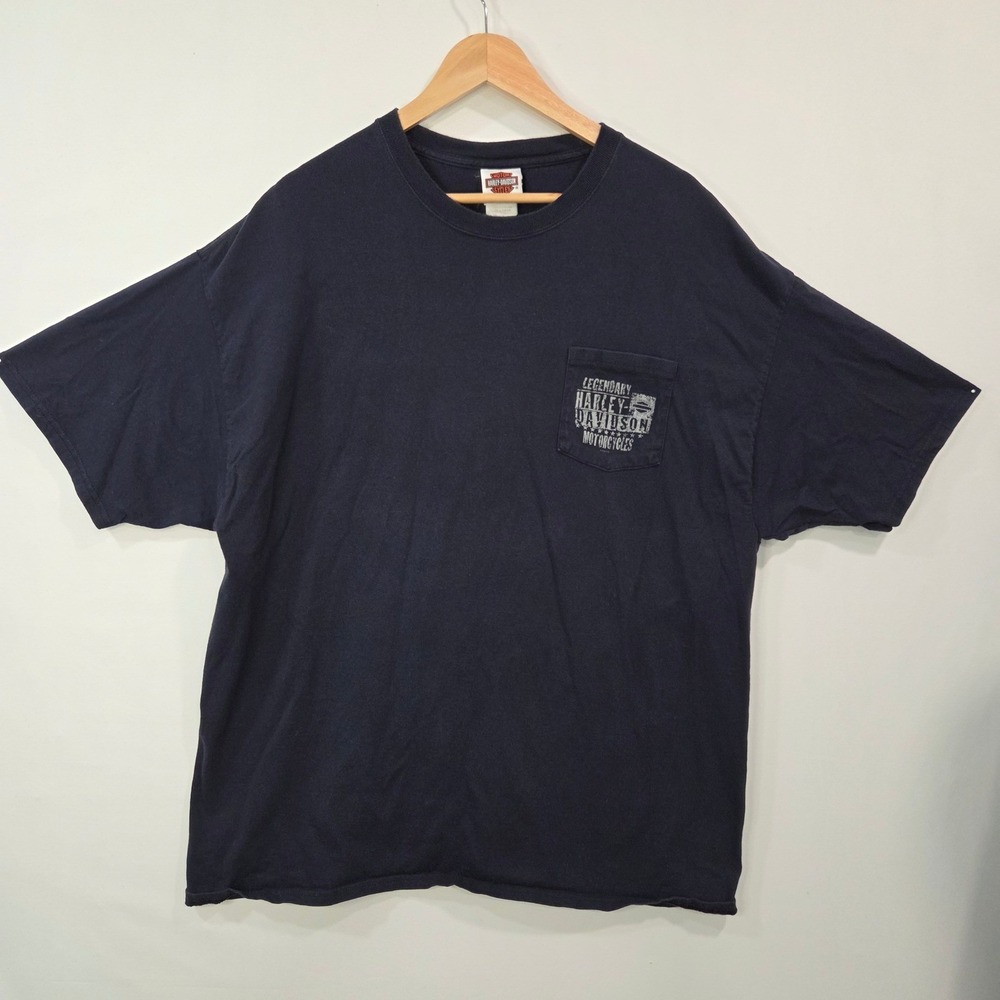 Harley Davidson Mens Navy Cotton T Shirt 2XL Sacramento‎ California Biker 2012